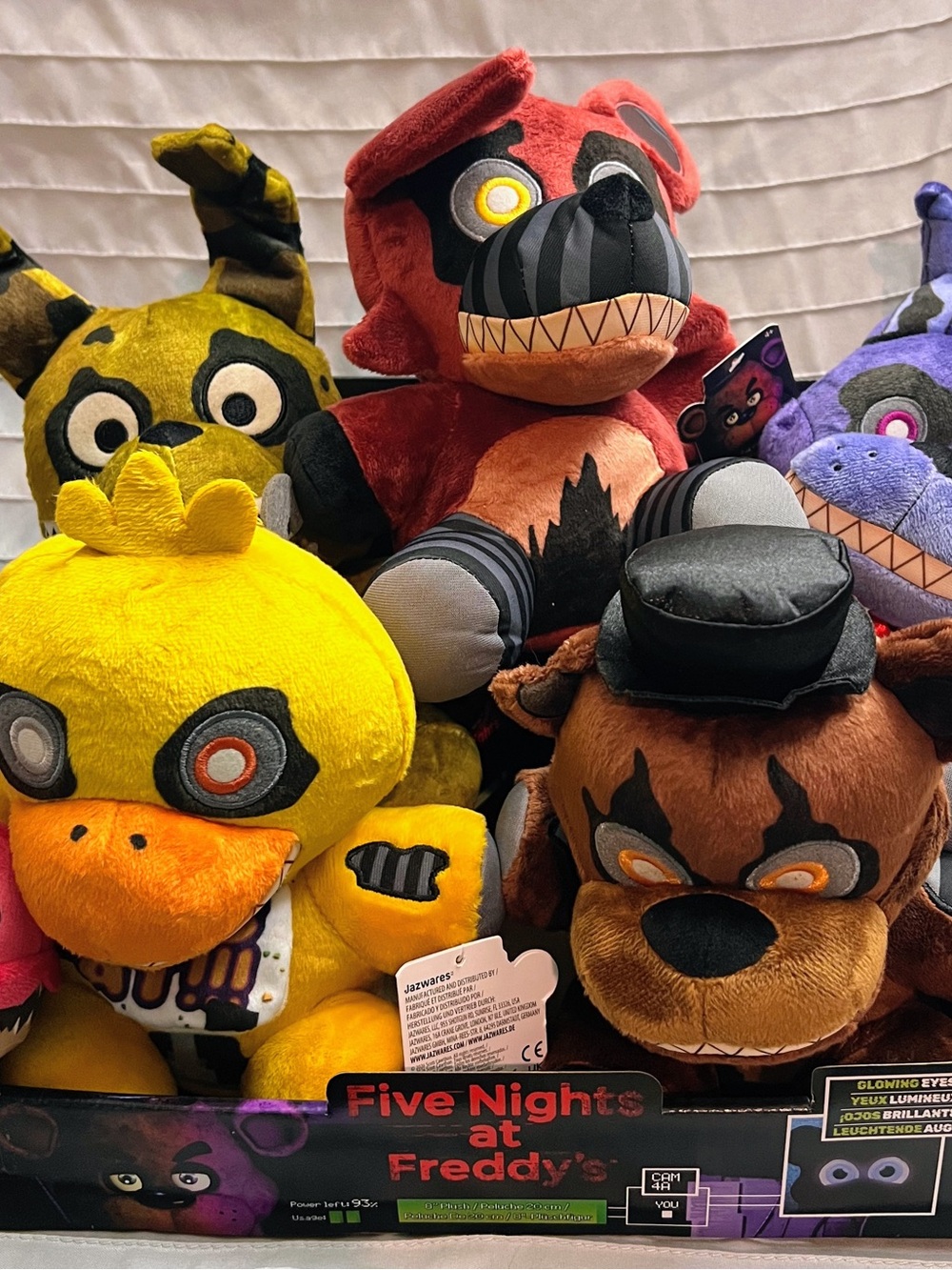 FNAF- Nightmare Characters Plush Full Set w/ Case & tags- Jazwares- Wave 3- GITD